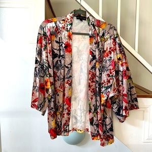 Anthropologie Kimono-Style Floral Cardigan